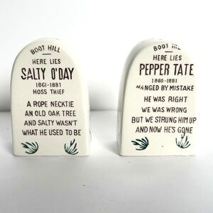 Vintage Halloween Tombstone collectible salt and pepper shakers